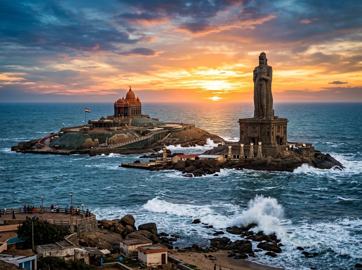 Kanyakumari Vivekananda Rock and Thiruvalluvar - Tamil Nadu DMC